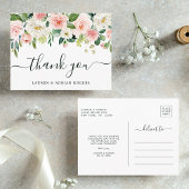 Blush Pink Bloom Bruiloft Dank u Briefkaart