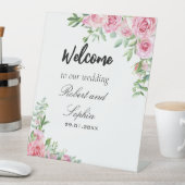 Blush Pink Bloom bruiloft voetstuk teken Reclamebord Met Voetstuk (Insitu)