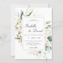 Blush Pink Bloom Elegant Floral Eucalyptus Weddens