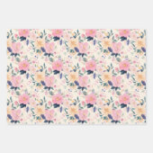 Blush Pink Bloom Elegante Bloemen Waterverf Crème Inpakpapier Vel (Voorkant 2)