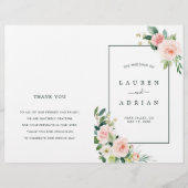 Blush Pink Bloom Folded Wedding Programme (Voorkant)
