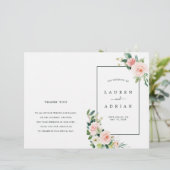 Blush Pink Bloom Folded Wedding Programme (Staand voorkant)