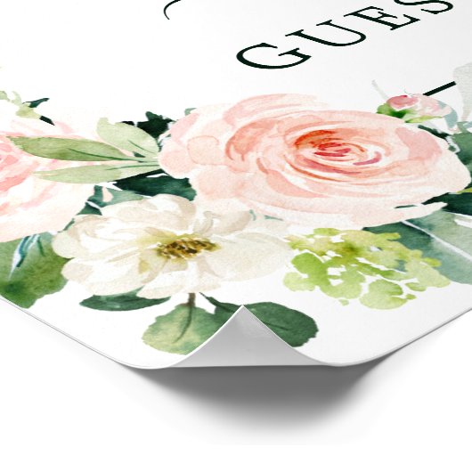 Blush Pink Bloom Guest Book Sign Poster (Hoek)