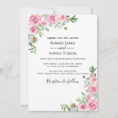 Blush Pink Bloom Huwelijksuitnodiging Kaart (Voorkant)