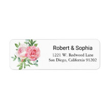 Blush Pink Bloom Retouradres Label