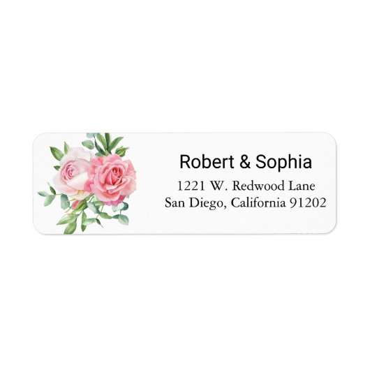 Blush Pink Bloom Retouradres Label (Voorkant)