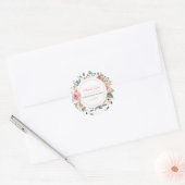 Blush Pink Bloom Romantic Weddenschap Bedankt Ronde Sticker (Envelop)