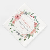 Blush Pink Bloom Romantic Weddenschap Bedankt Servet (Hoek)