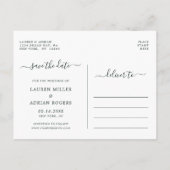 Blush Pink Bloom Sla de datumfoto op Aankondigingskaart (Achterkant)