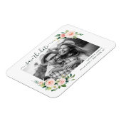 Blush Pink Bloom Sla de datumfoto op Magneet (Linkerzijde)