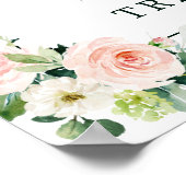 Blush Pink Bloom Sweets and Treatment Dessert Sign Poster (Hoek)