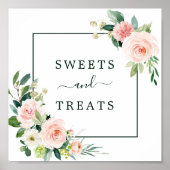 Blush Pink Bloom Sweets & Treatment Dessert Table Poster (Voorkant)
