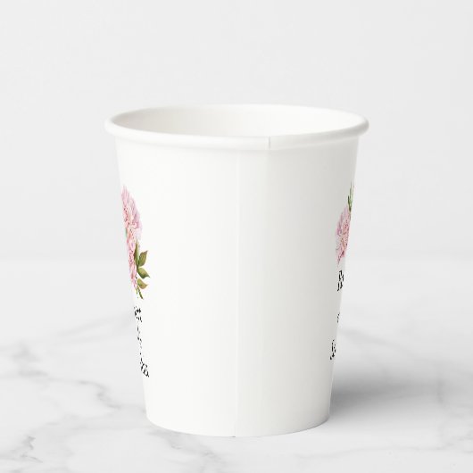 Blush Pink Bloom Trouwpapier cup Papieren Bekers (Rechts)