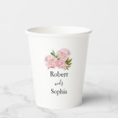 Blush Pink Bloom Trouwpapier cup Papieren Bekers (Voorkant)
