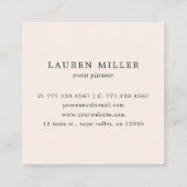 Blush Pink Bloom Waterverf Floral Vierkante Visitekaartje (Achterkant)