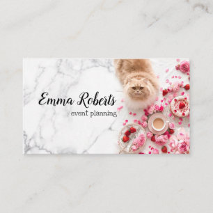 Blush Pink Bloom Waterverf Floral Visitekaartje