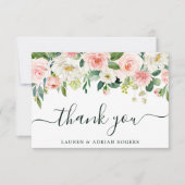 Blush Pink Bloom Weddenschap Hartelijk dank Bedankkaart (Voorkant)