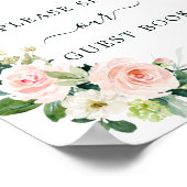 Blush Pink Bloom Weddenschap Poster (Hoek)