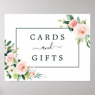 Blush Pink Bloom Weddenschappen en cadeaubonnen Poster