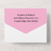 Blush Pink Bloom Wedding All In One Uitnodiging (Achterkant)