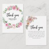 Blush Pink Bloom Wedding Bedankt Notitiekaartje (Voorkant / Achterkant)