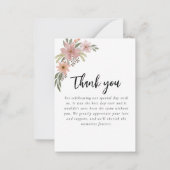 Blush Pink Bloom Wedding Bedankt Notitiekaartje (Achterkant)