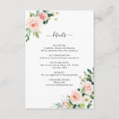 Blush Pink Bloom Wedding Details Informatiekaartje (Voorkant)