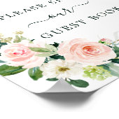 Blush Pink Bloom Wedding Guest Book Square Poster (Hoek)