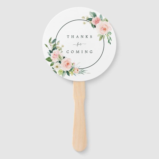 Blush Pink Bloom Wedding Hand Fan Handwaaier (Achterkant)