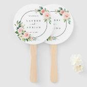 Blush Pink Bloom Wedding Hand Fan Handwaaier (Voorkant en achterkant)