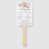 Blush Pink Bloom Wedding Handwaaier (Achterkant)