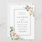 Blush Pink Bloom Wedding Kaart (Voorkant)