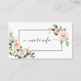 Blush Pink Bloom Wedding Meer info Informatiekaartje