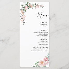 Blush Pink Bloom Wedding Menu