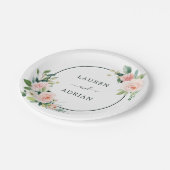 Blush Pink Bloom Wedding Papieren Bordje (Gekanteld)