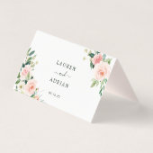 Blush Pink Bloom Wedding Place Card Kaart (Achterkant)