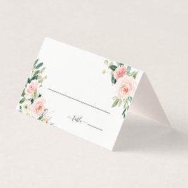 Blush Pink Bloom Wedding Place Card Kaart