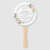 Blush Pink Bloom Wedding Program Handwaaier (Achterkant)