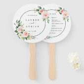 Blush Pink Bloom Wedding Program Handwaaier (Voorkant en achterkant)