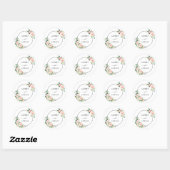 Blush Pink Bloom Wedding Ronde Sticker (Vel)
