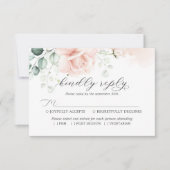 Blush Pink Bloom Wedding RSVP-kaart RSVP Kaartje (Voorkant)