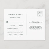 Blush Pink Bloom Wedding RSVP met maaltijdkeuze Uitnodiging Briefkaart (Achterkant)