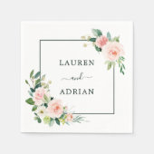 Blush Pink Bloom Wedding Servet (Voorkant)