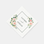Blush Pink Bloom Wedding Servet (Hoek)