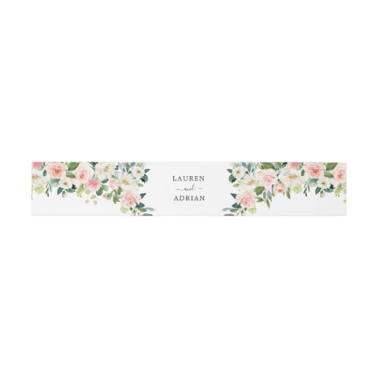 Blush Pink Bloom Wedding Uitnodigingen Wikkel (Vlak)