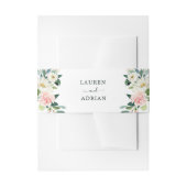 Blush Pink Bloom Wedding Uitnodigingen Wikkel (Voorkant Voorbeeld)