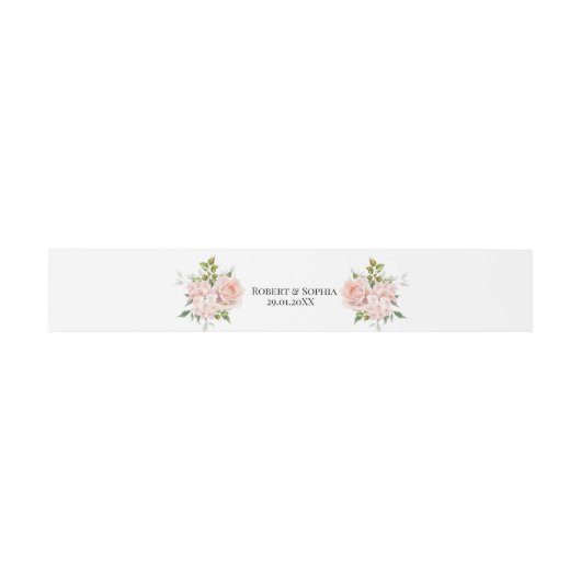 Blush Pink Bloom Wedding Uitnodigingen Wikkel (Vlak)