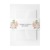 Blush Pink Bloom Wedding Uitnodigingen Wikkel (Voorkant Voorbeeld)