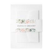 Blush Pink Bloom Wedding Uitnodigingen Wikkel (Voorkant Voorbeeld)