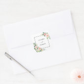 Blush Pink Bloom Wedding Vierkante Sticker (Envelop)